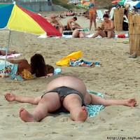 Camel toe on the beach