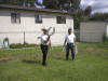 Rednecks playing horseshoes during the NASCAR offseason.