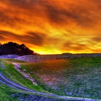 Night fire sunset