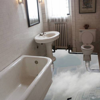 Imagine walking into the bathroom in a high rise,during a party,and seeing this