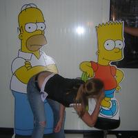 homer and bart get some loving from a fan