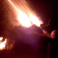Holding roman candles