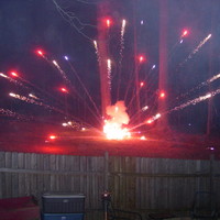 Fireworks on the ground