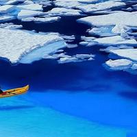 Ice blue water...