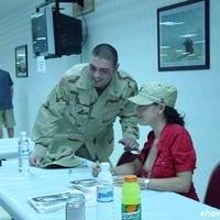 Alyyssa Milano helping keep up troop morale :>)