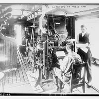  Linotype on press car