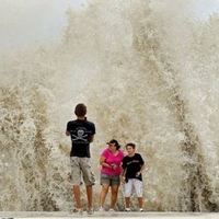Down at the sea wall