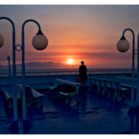 Sunset on the Ship