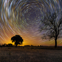 Star trails at twilight