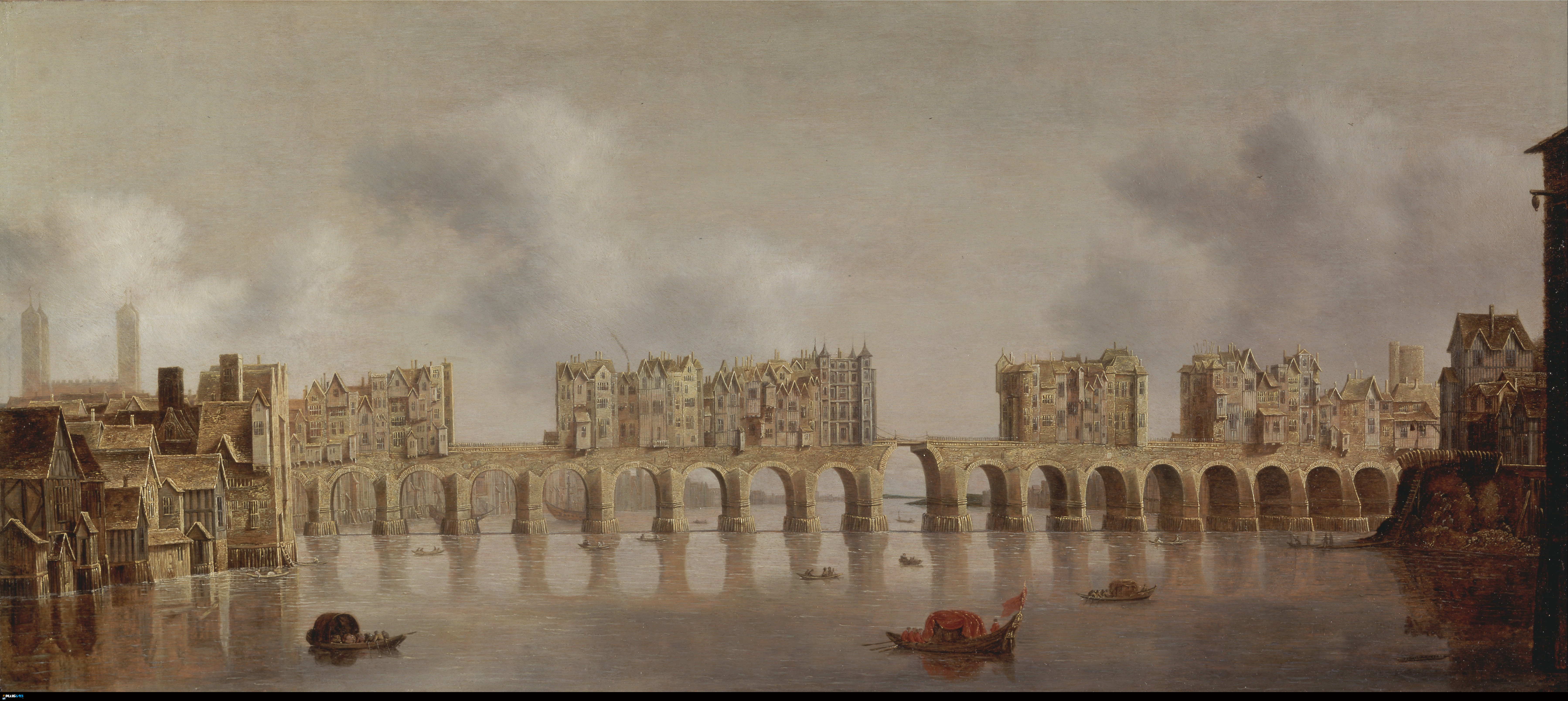 Wallpaper - Claude de Jongh - View of London Bridge (1632)