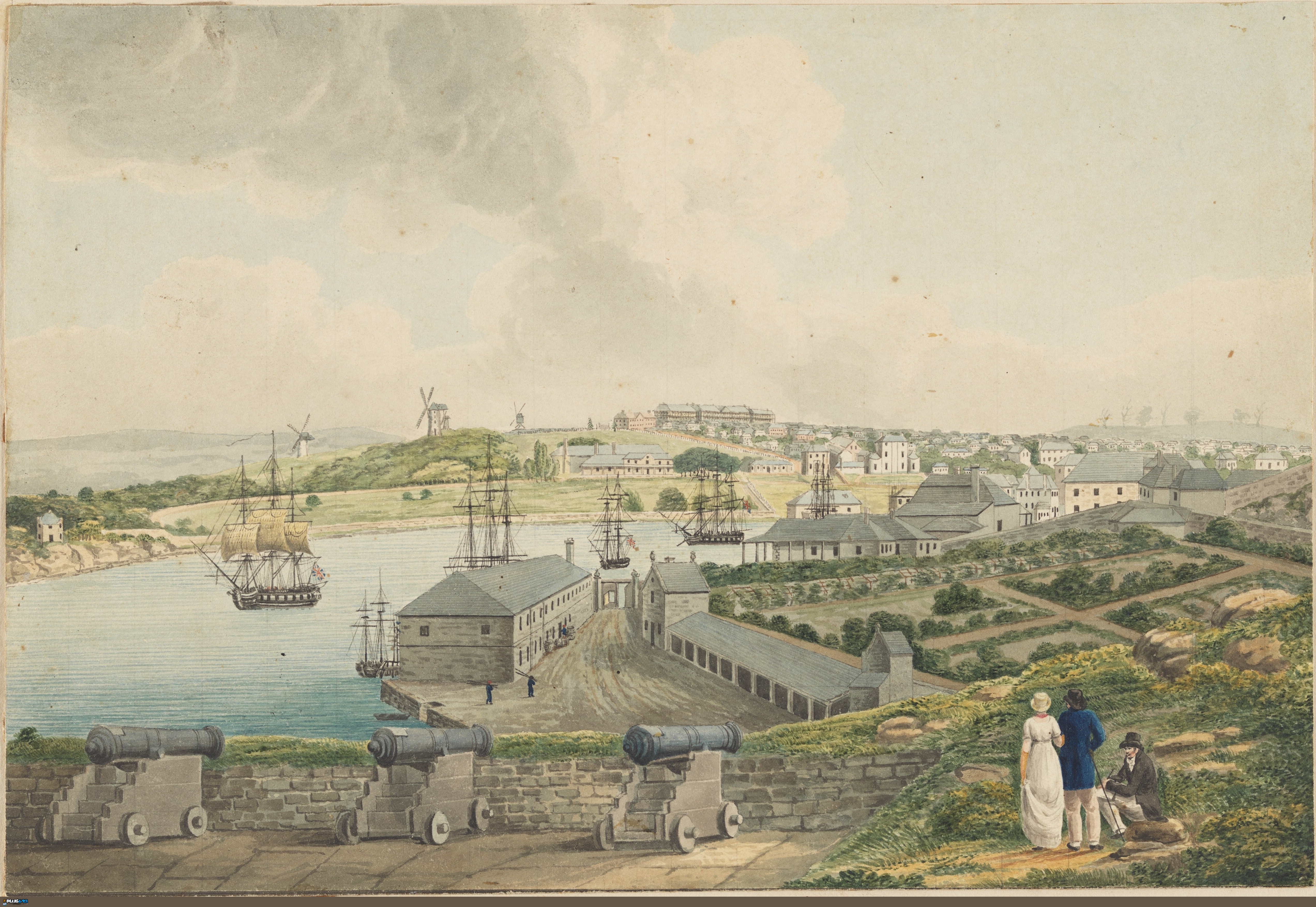 Joseph Lycett - A View of the Cove and Part of Sydney, New South Wales