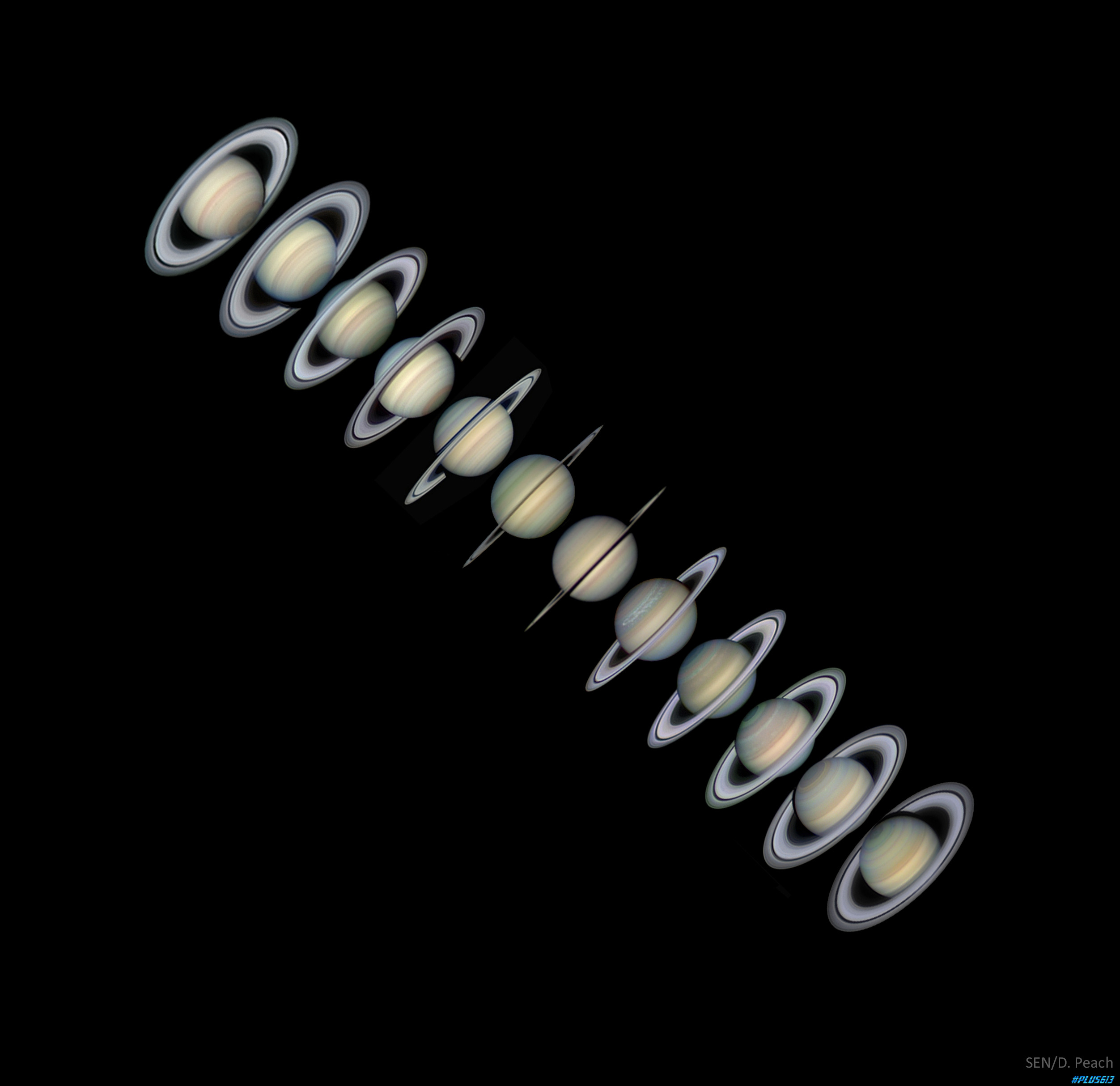 Saturn tilting (Damian Peach)