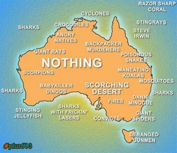 Australia, not exactly to scale...