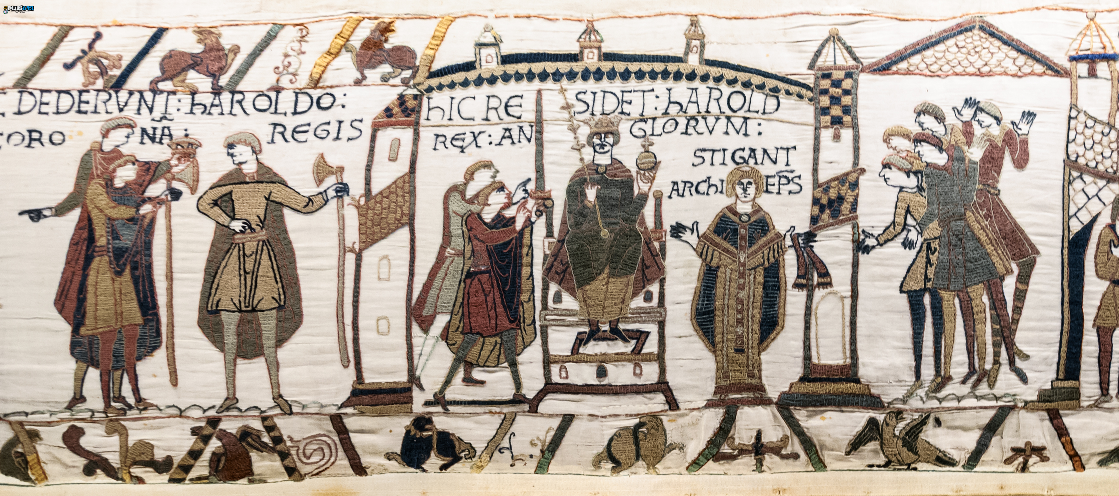 Bayeux Tapestry - Scene 29-30-31 - Harold Coronation