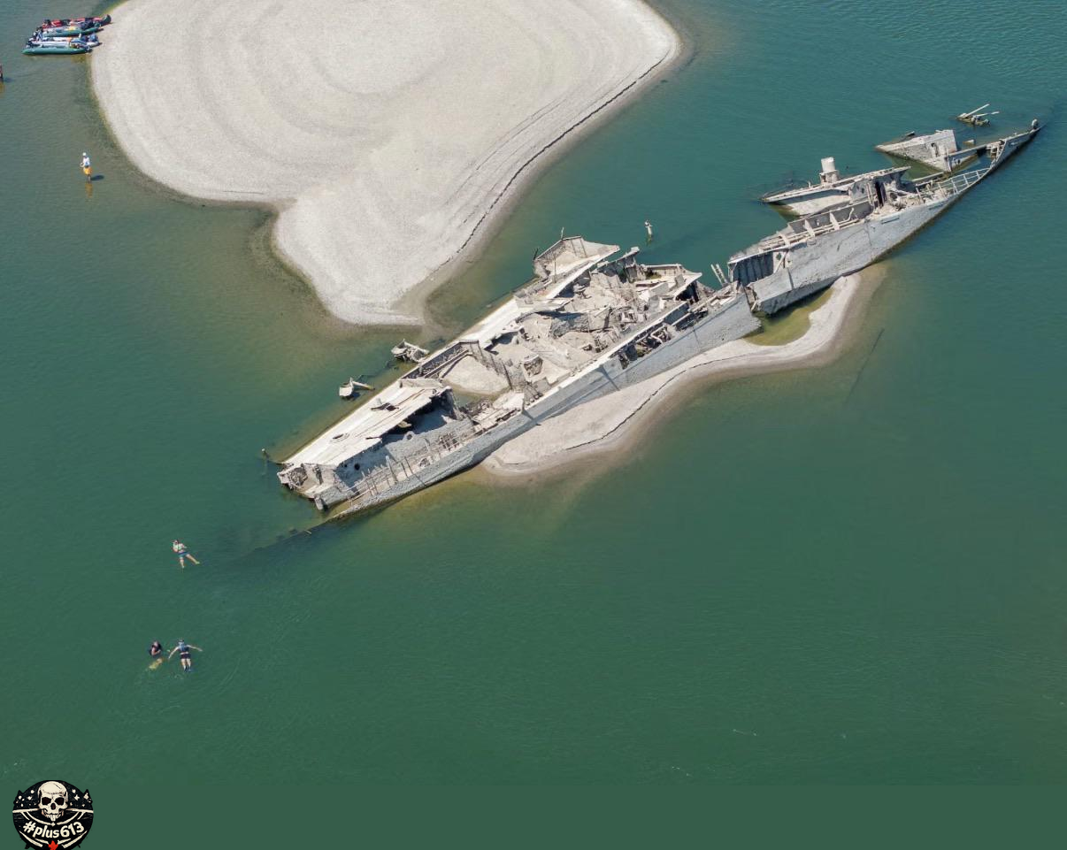 WW2 ship exposed in Danube due to historic low water levels