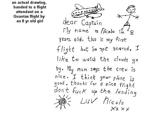 Letter to Captain from 8yr old girl