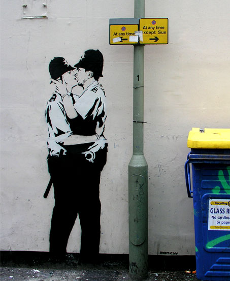 Kissing Coppers by Banksy