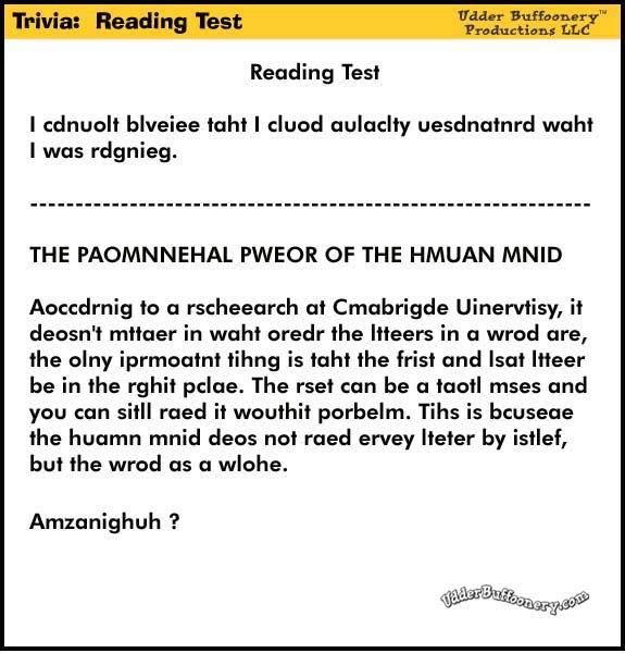 A simple reading test