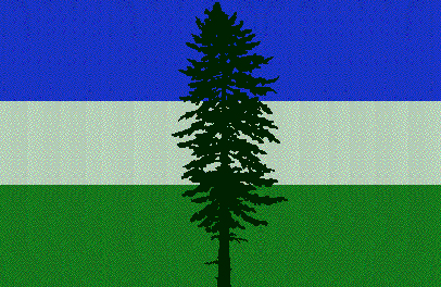Cascadian Flag also called Doug Fir Flag or Evergreen Flag or Tree Flag