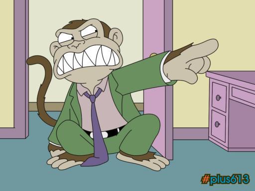 There's an evil monkey that lives in my closet (Family Guy)