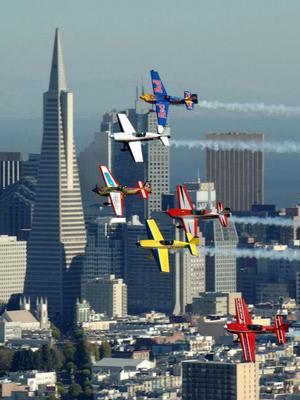 Airplanes over San Francisco