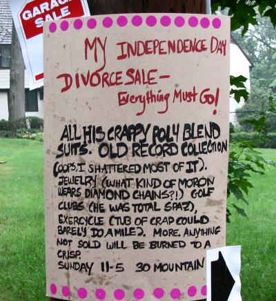 Divorce sale! Everything must go