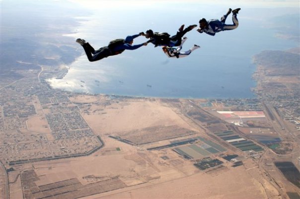 me sky diving over wadi rum and aqaba- Jordan