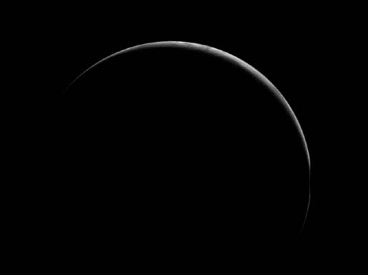 Crescent Earth at midnight