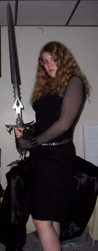 chick with sword