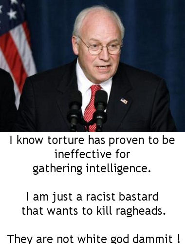 Cheney shows his true feelings about people of color