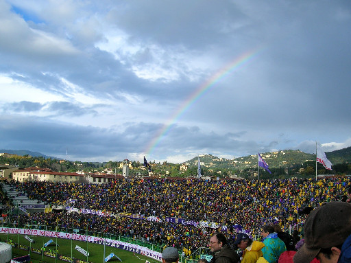 Rainbow on stadium, Florence, Italy 2005
