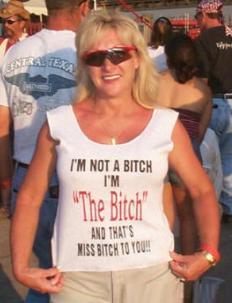 The Bitch's shirt...