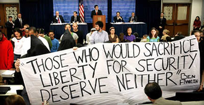 "Those who would sacrifice liberty for security, deserve neither."