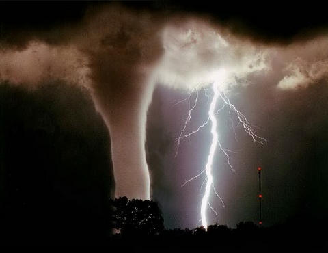 Lightning and a tornado...