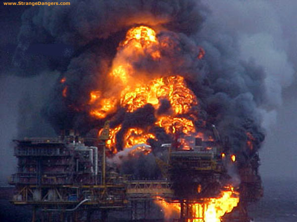 oil rig fire, gulf of mexico