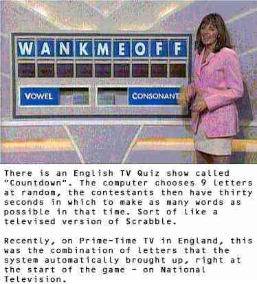 Wank me off - from a quality English game show