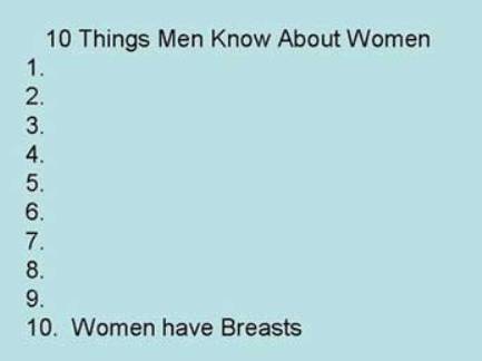 WHAT MEN KNOW ABOUT WOMEN