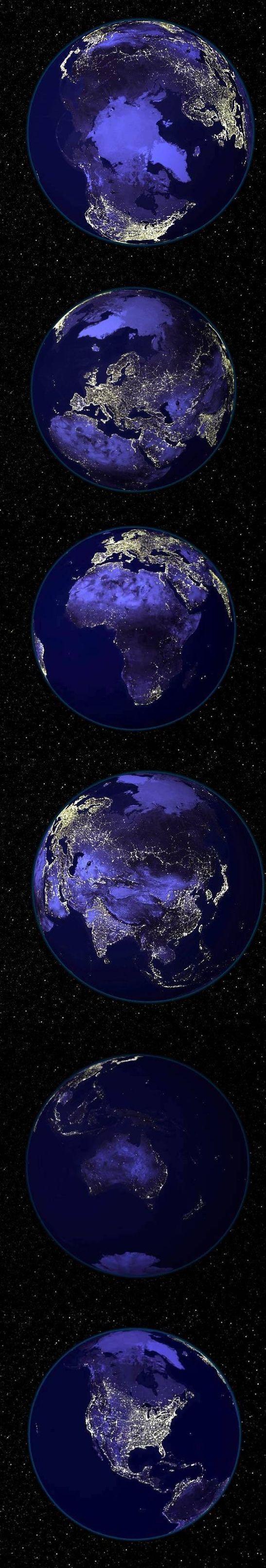 PLANET EARTH AT NIGHT