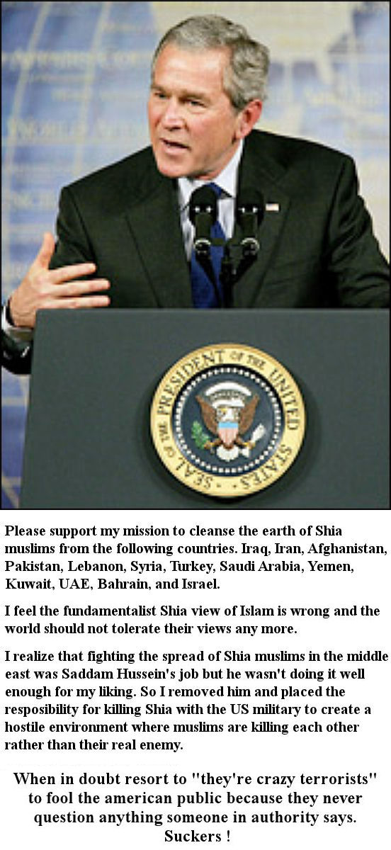 Bush finally levels with the world about his view of islam