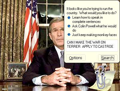 President George W. Bush in action