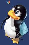 Cool Linux  Avatar - Penguin with "Butterfly" Swatter