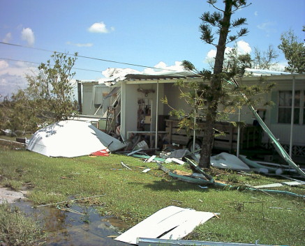 Hurricane Charley - former shed (behind trailer)