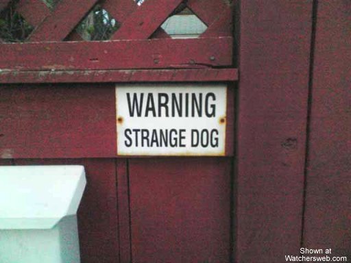 Warning Strange Dog