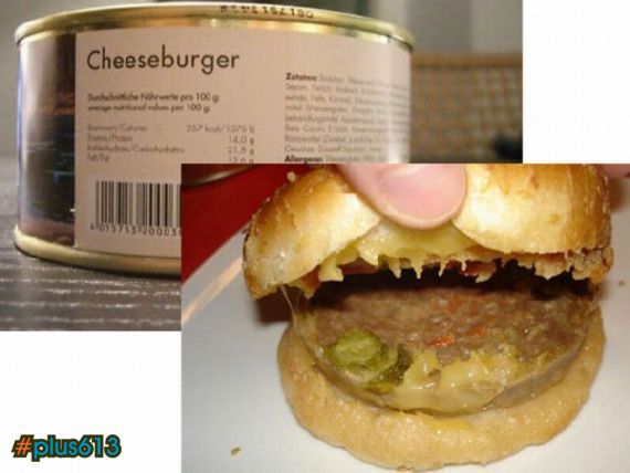 cheeseburger in a can yum yum!