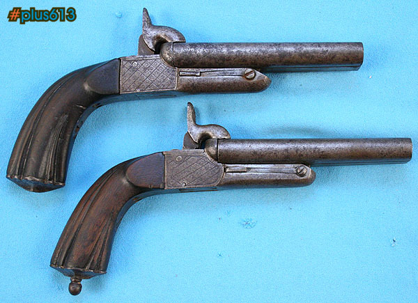 Spanish double barreled pinfire pocket pistols