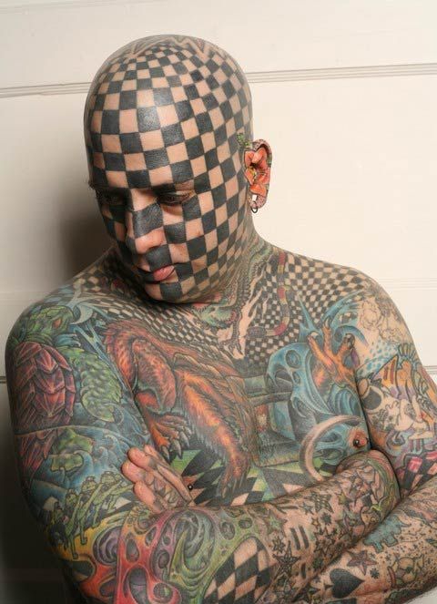 checkerboard tattoo