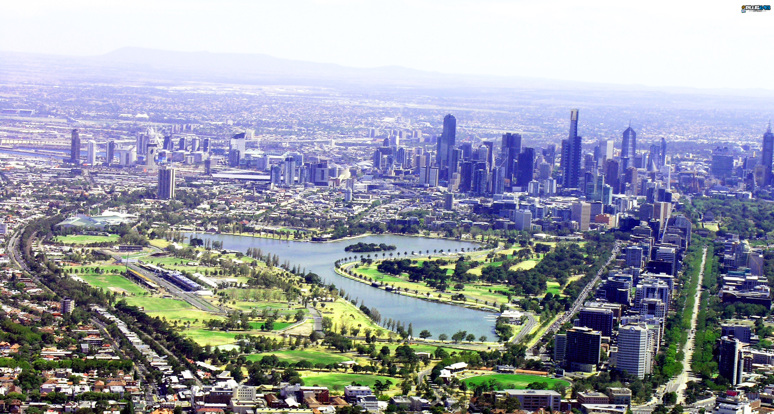 Melbourne, Australia from Albert Park (site of Australian F1 Grand Prix)