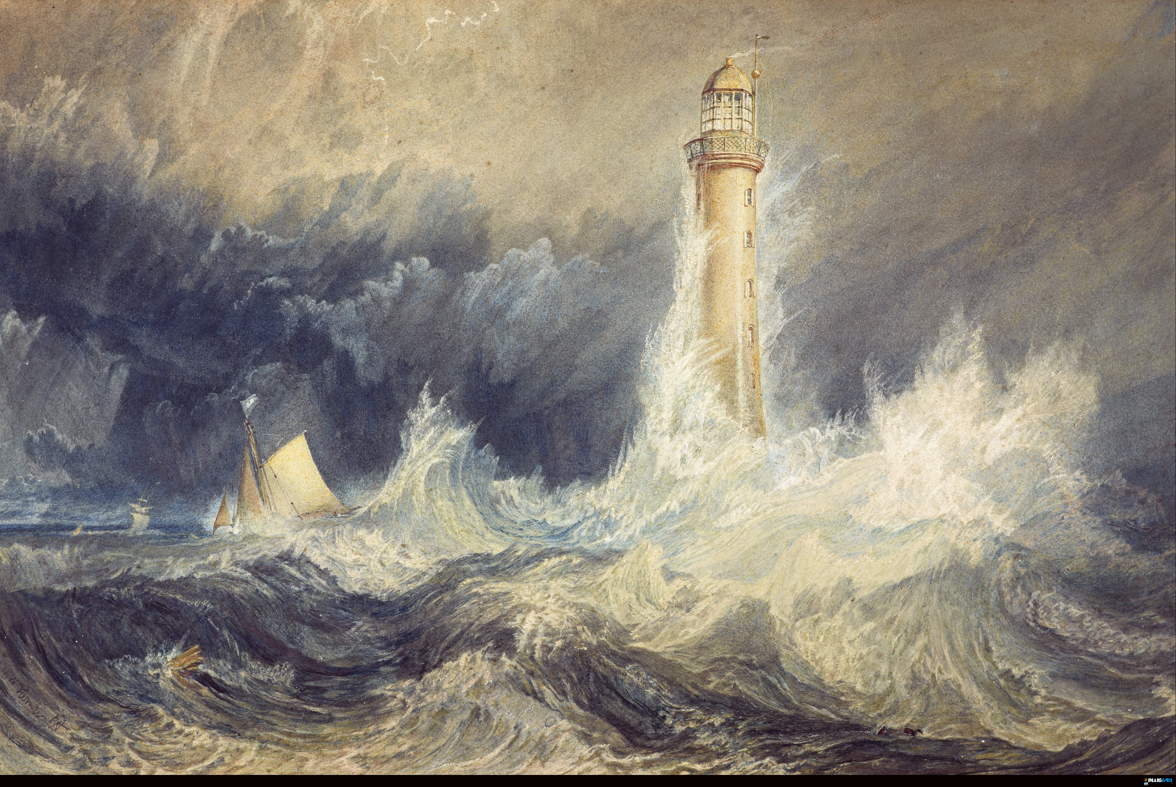 Wallpaper - Joseph Mallord William Turner - Bell Rock Lighthouse, UK