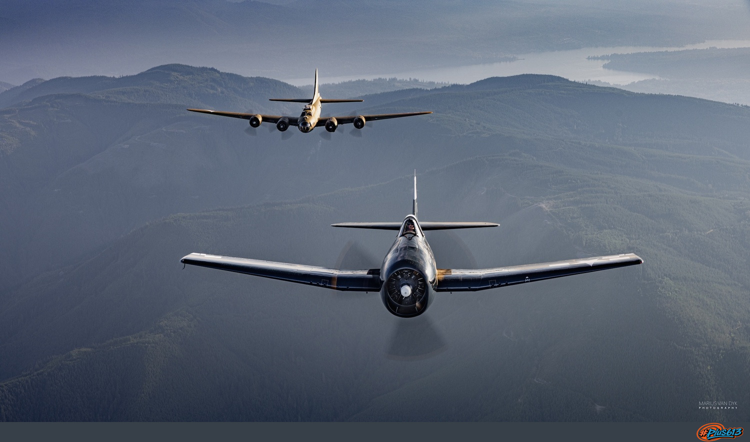F6F Hellcat and B-17 Flying Fortress (Ye Olde Pub) by marius van dyk