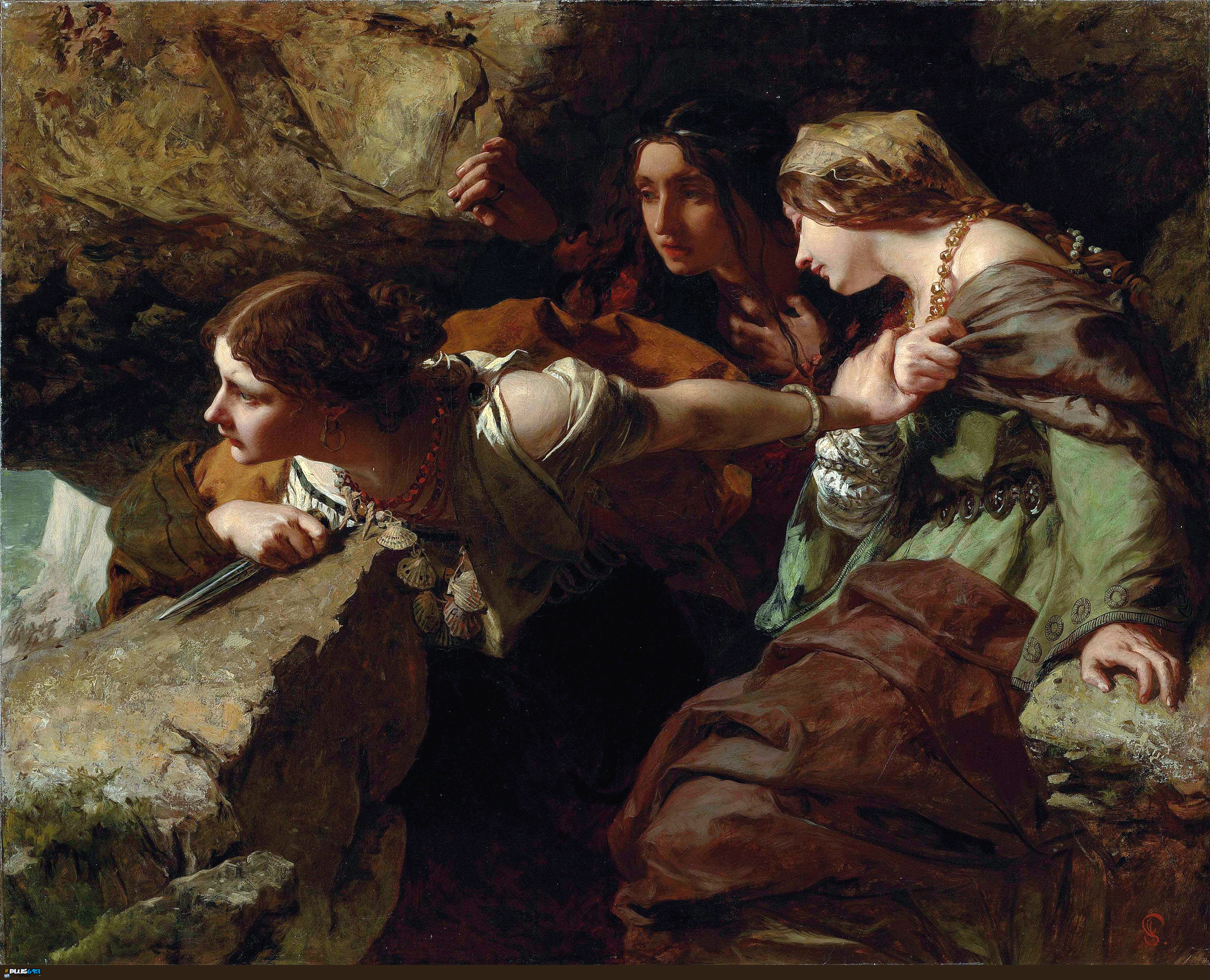 Wallpaper - James Sant (England 1820-1916) Courage, Anxiety and Despair Watching